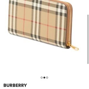 Burberry Beige Checkered Card Holder